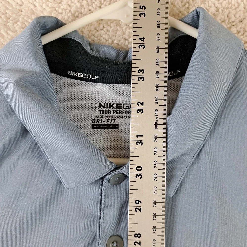 Nike Golf Tour‎ Performance Dri-Fit Polo Shirt Men's XXL Blue Gray Striped Short